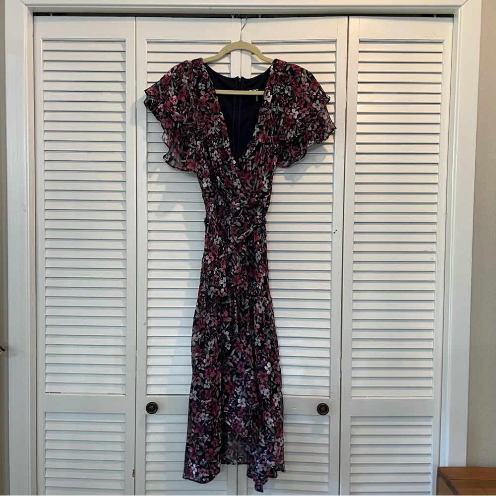 Donna Karan Floral Wrap Maxi Dress